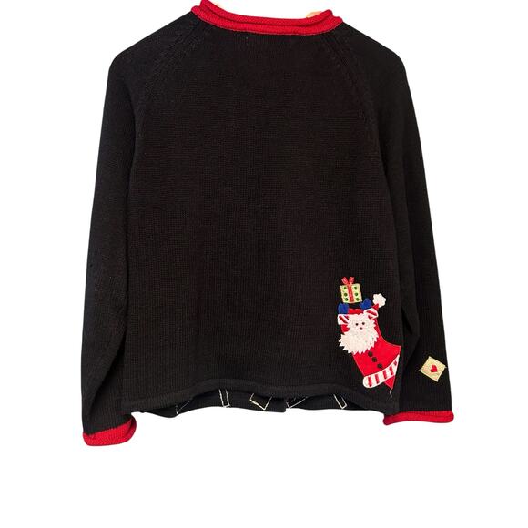 Tiara International Santa Claus Christmas Sweater 2004‎ PM Red Festive Holiday - Picture 5 of 10